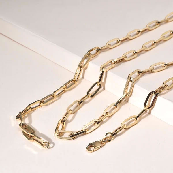 9ct Gold Paper Clip Chain Necklace