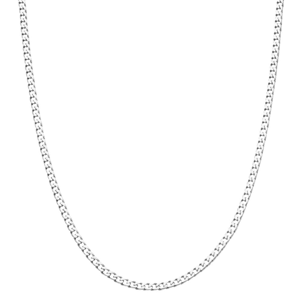 Men's Solid Silver Curb Chain Necklace 3mm