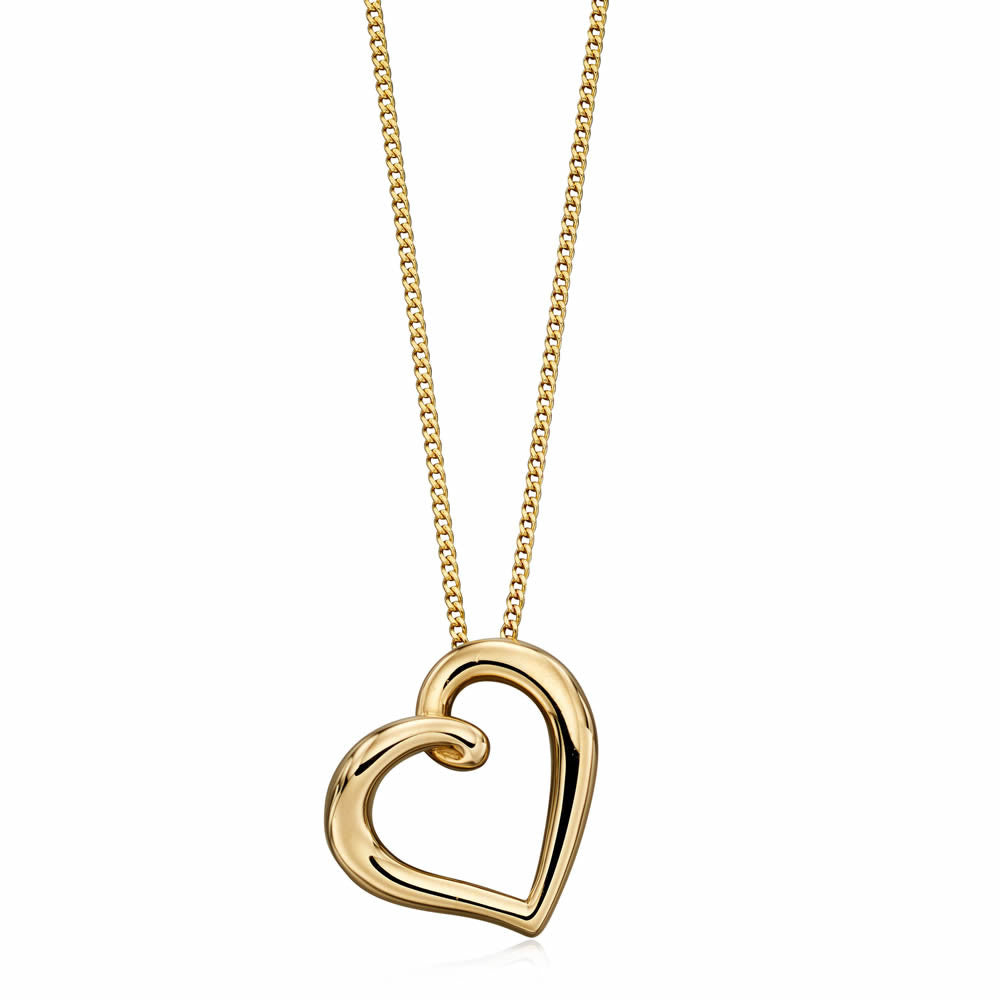 9ct Gold Organic Twist Heart Pendant