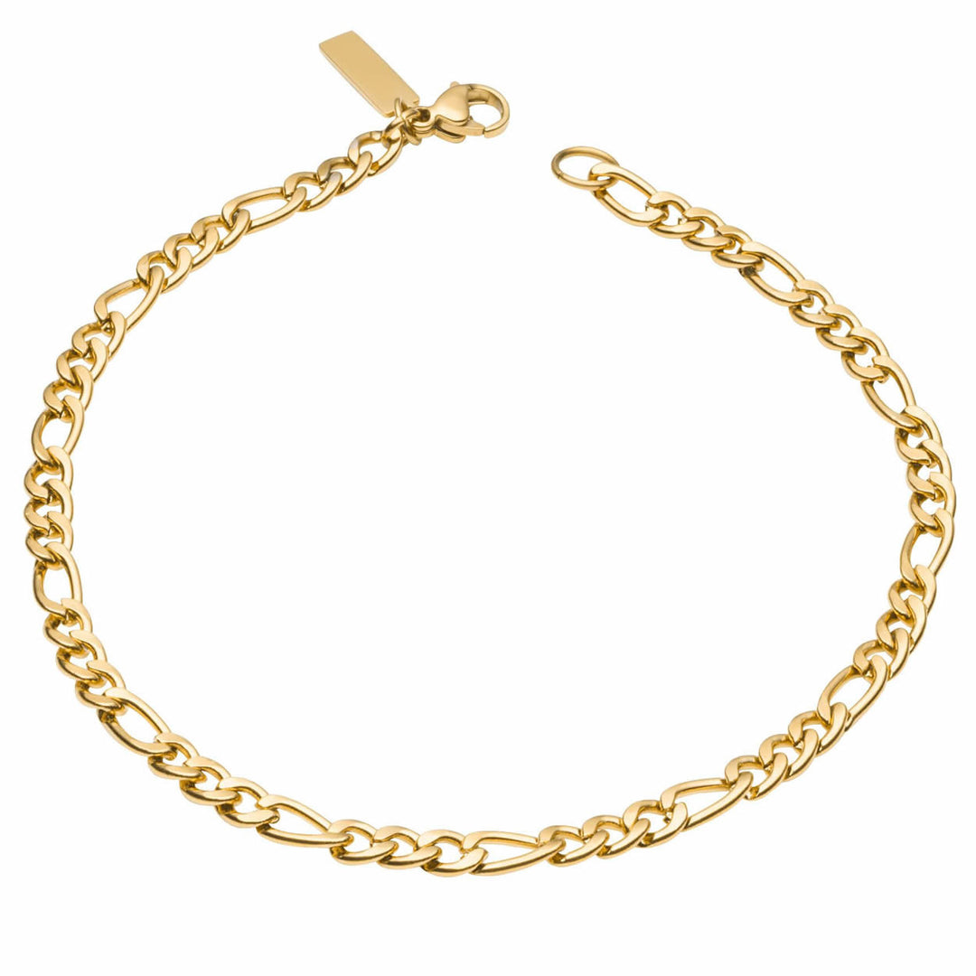 Men's 18ct Gold Plated Figaro Link Bracelet