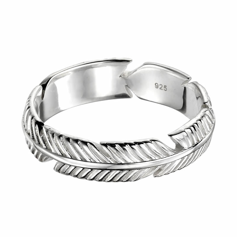 Sterling Silver Feather Band Ring
