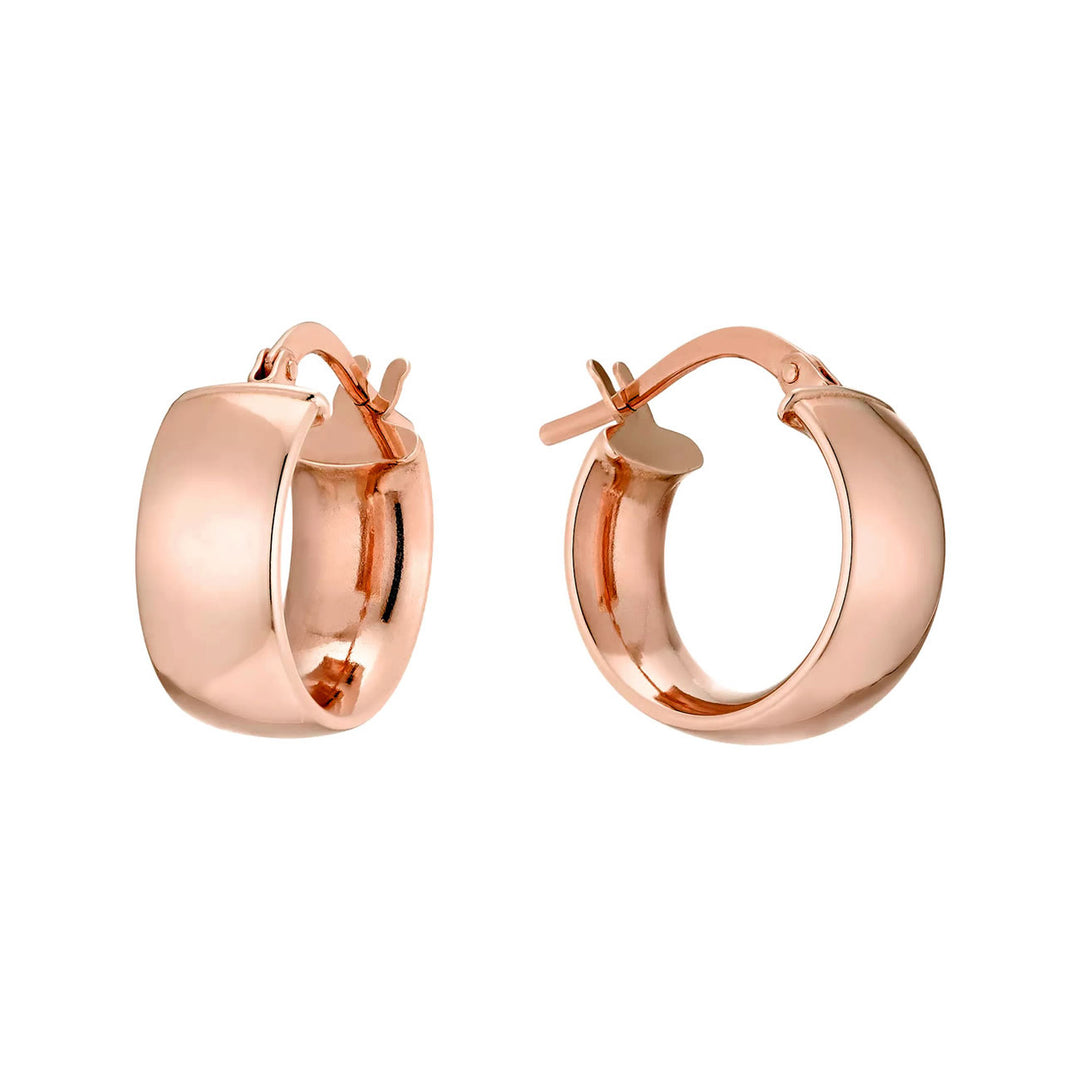 9ct Rose Gold Small Thick Hoop Earrings – Bijou Jewellery