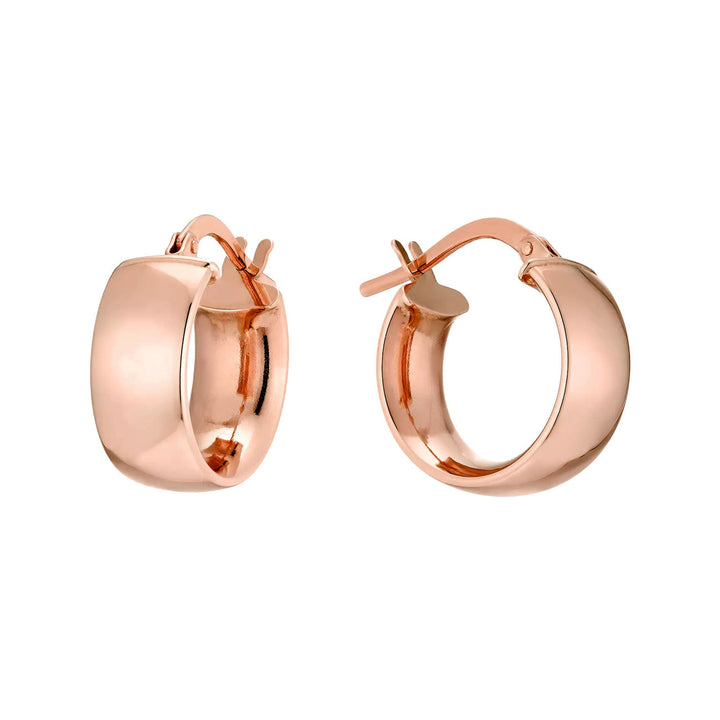 9ct Rose Gold Small Thick Hoop Earrings