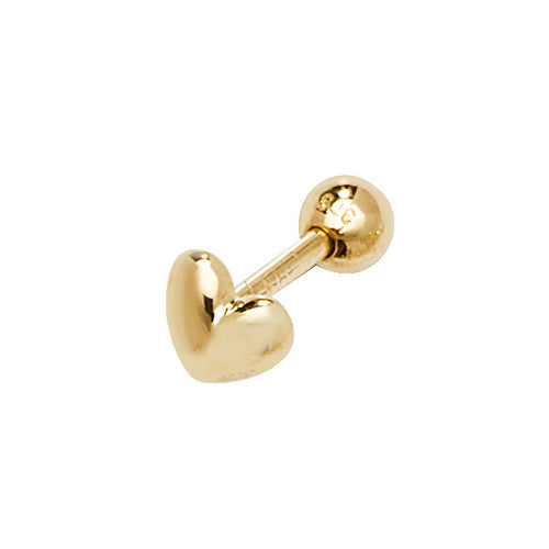 9ct Gold Heart Cartilage Stud Earring