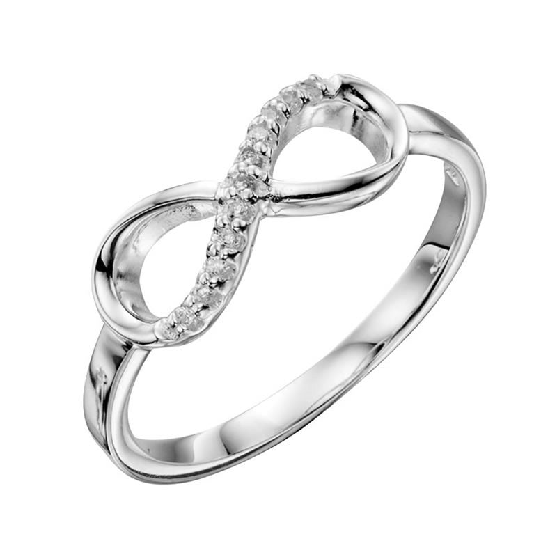 Silver Cubic Zirconia Forever Infinity Ring