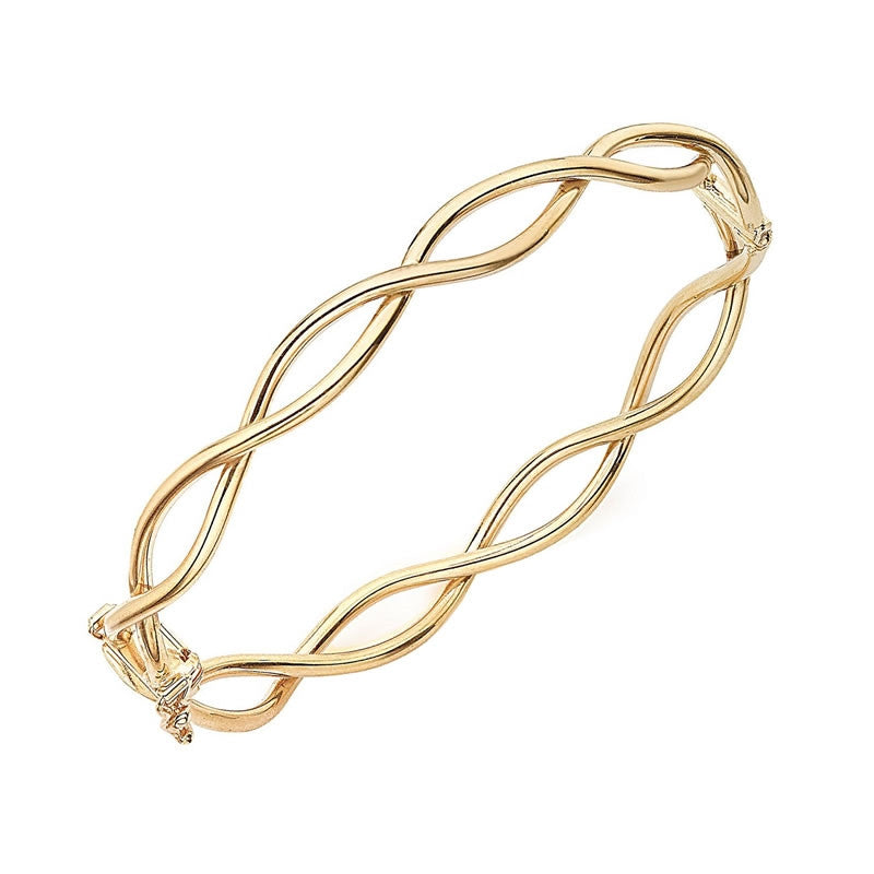 9ct Yellow Gold Open Weave Bangle