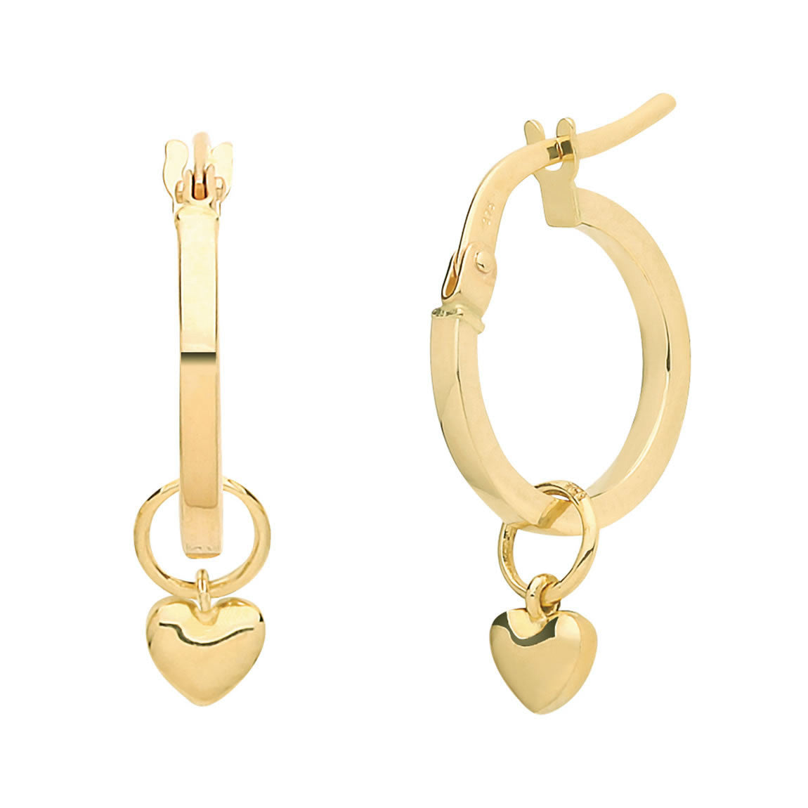 Earring with Delicate Heart Shaped Charm – NUE Hoops