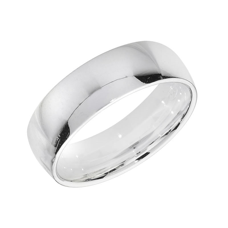 Sterling Silver Wedding Band Ring 6mm