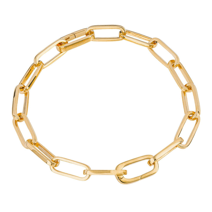18ct Gold Plated Paperclip Oval Link Bracelet
