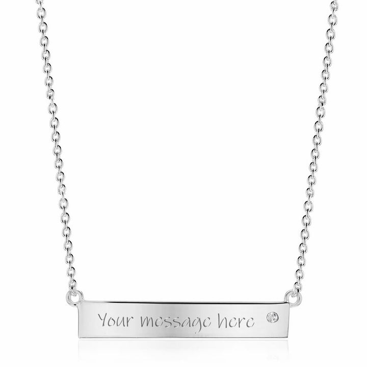 Sterling Silver Personalised Bar Necklace
