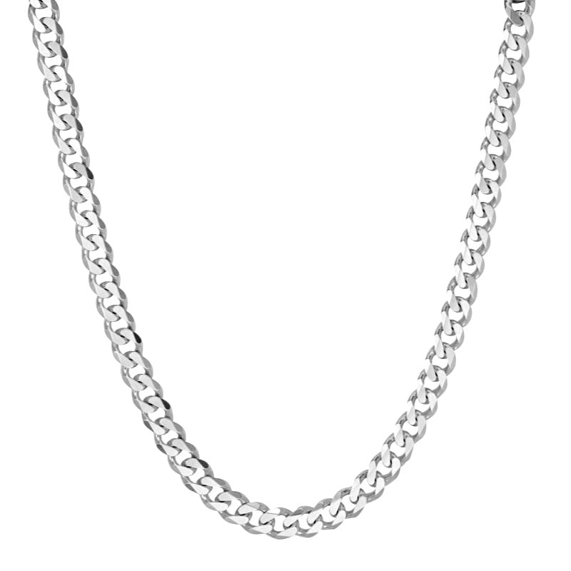 Men's Solid Silver Curb Chain Necklace 7mm