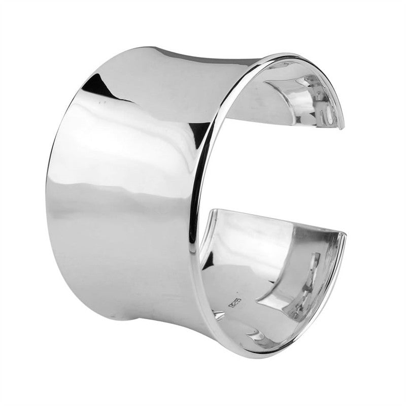 Sterling Silver Wide Solid Cuff Bangle